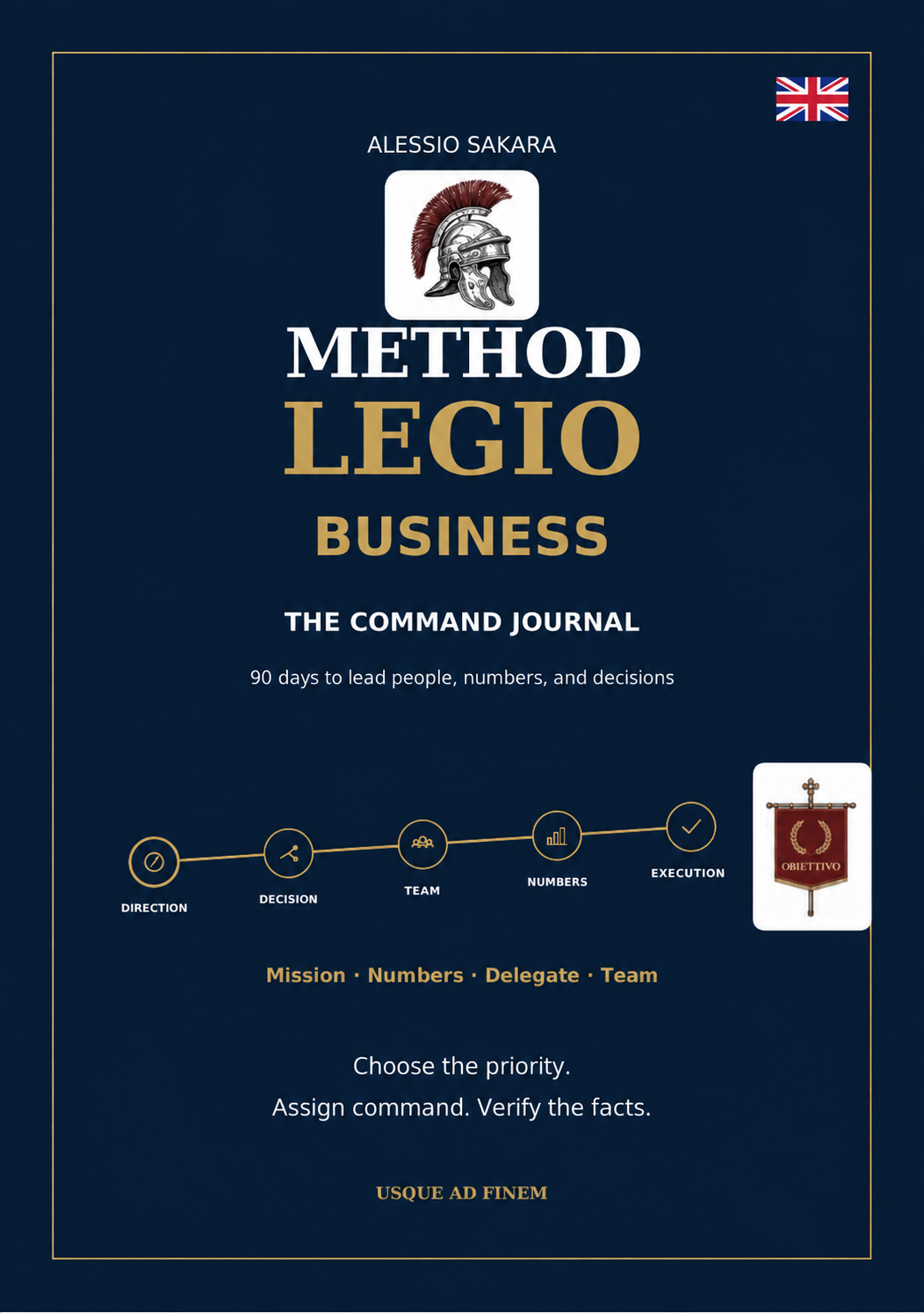 Copertina inglese di Metodo LEGIO Business — The Command Journal